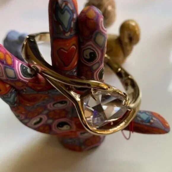 Alexis Bittar Miss Havisham Liquid Gold Oversized CZ Prism Stone Bracelet - Picture 3 of 5